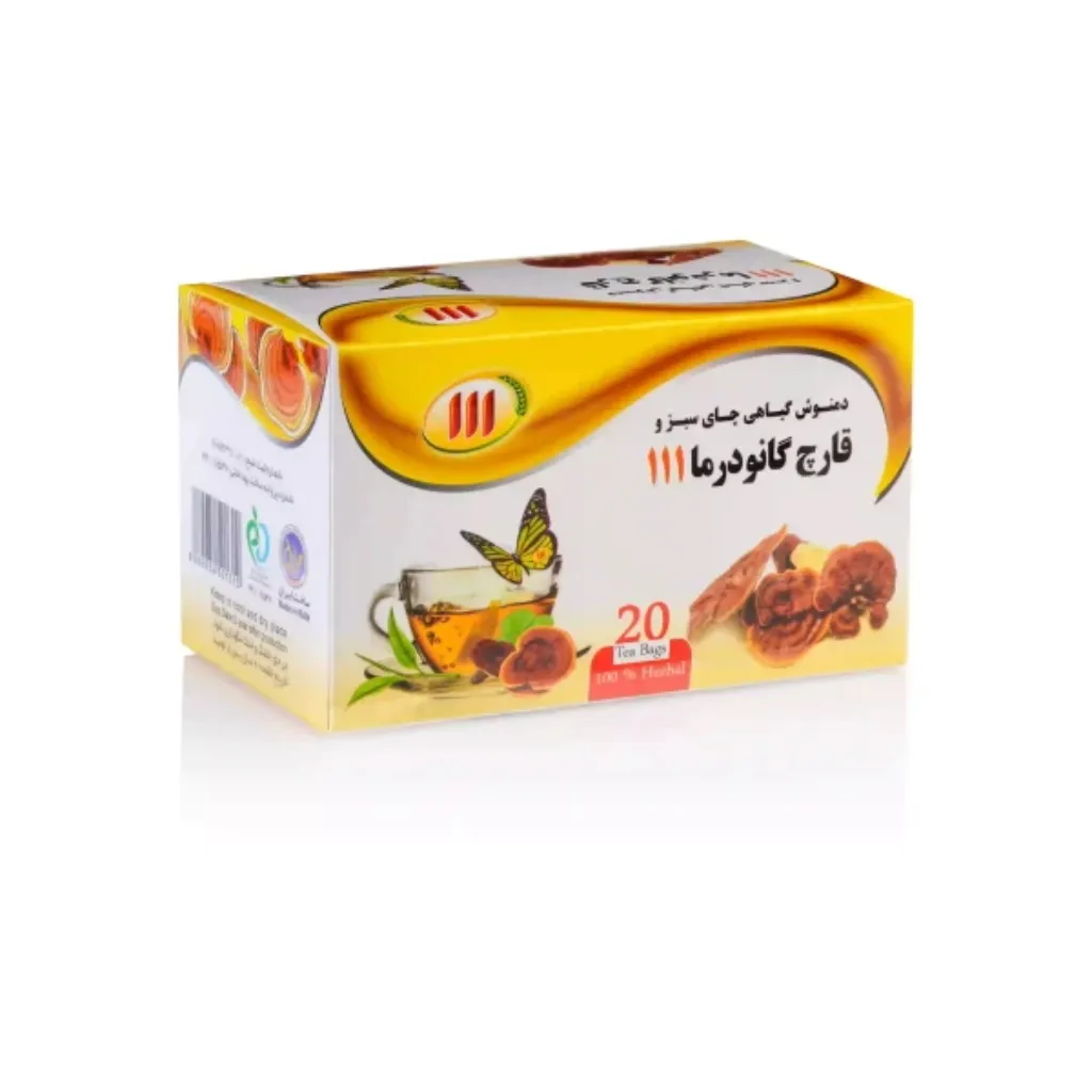 دمنوش گیاهی چای سبز و قارچ گانودرما 111